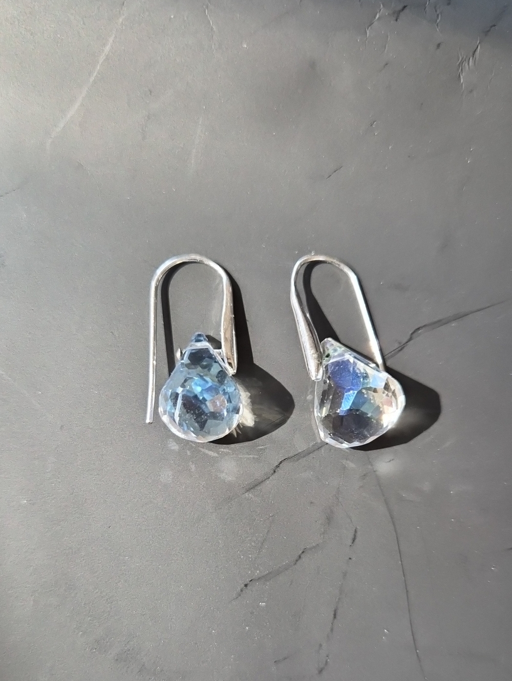 Swarovski Silver Earrings with Crystal Drops